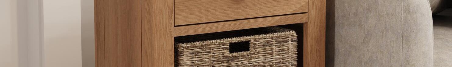 Rimini 1 Drawer 2 Wicker Basket Cabinet