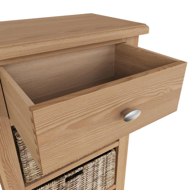 Rimini 1 Drawer 3 Wicker Basket Cabinet