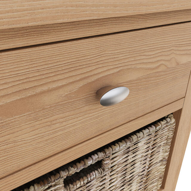 Rimini 1 Drawer 3 Wicker Basket Cabinet