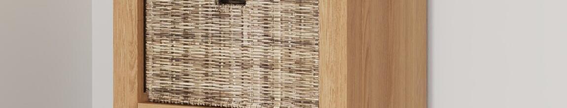 Rimini 1 Drawer 3 Wicker Basket Cabinet