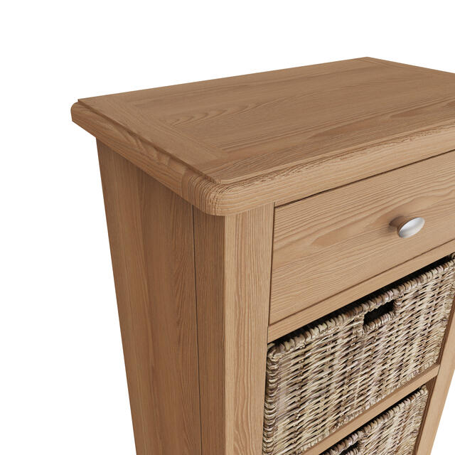 Rimini 1 Drawer 3 Wicker Basket Cabinet