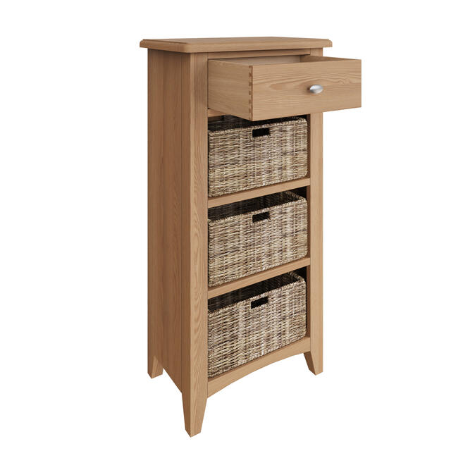 Rimini 1 Drawer 3 Wicker Basket Cabinet