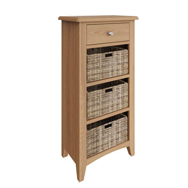 Rimini 1 Drawer 3 Wicker Basket Cabinet