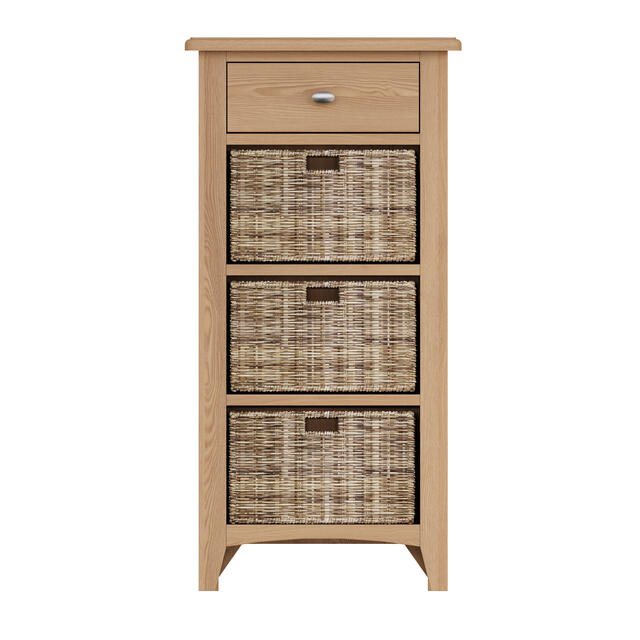 Rimini 1 Drawer 3 Wicker Basket Cabinet