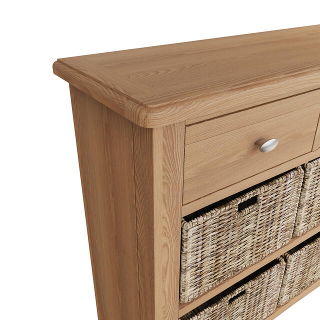 Rimini 2 Drawer 4 Wicker Basket Cabinet