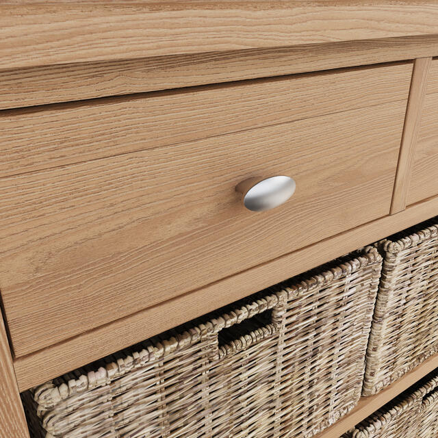 Rimini 2 Drawer 4 Wicker Basket Cabinet
