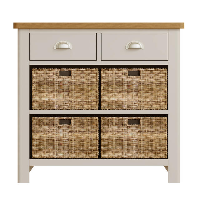 Palermo 2 Drawer 4 Wicker Basket Cabinet