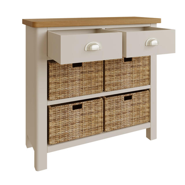Palermo 2 Drawer 4 Wicker Basket Cabinet