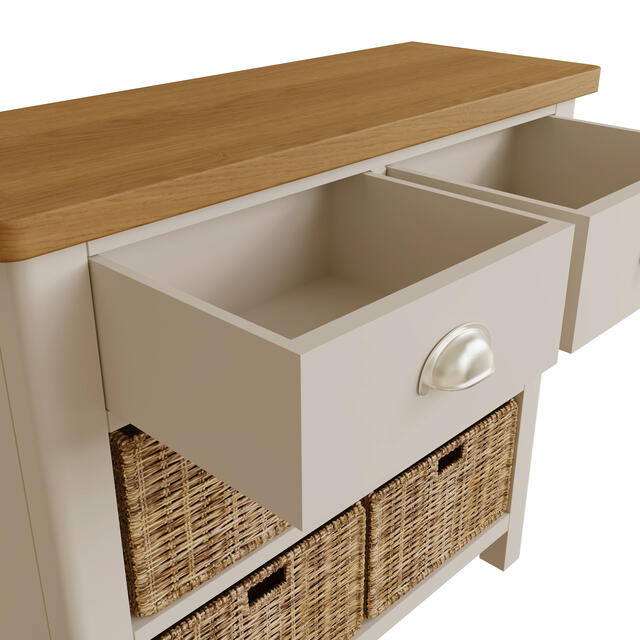 Palermo 2 Drawer 4 Wicker Basket Cabinet