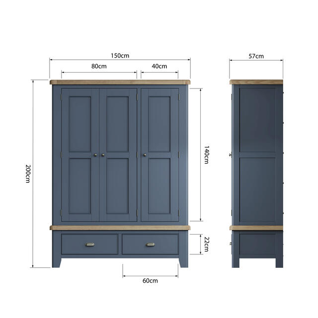 Sardinia 3 Door Wardrobe Sardinia 3 Door Wardrobe