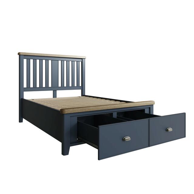 Sardinia 4'6 Bed Frame with Wooden Headboard and Drawer Footboard