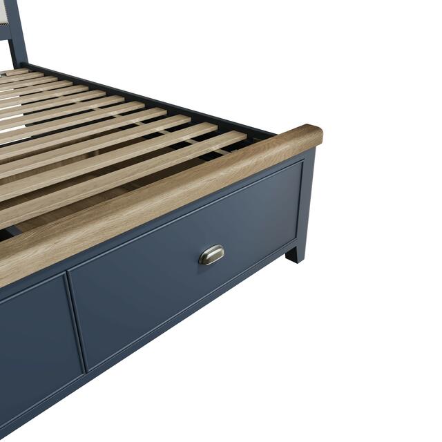 Sardinia 4'6 Bed Frame with Fabric Headboard and Drawer Footboard