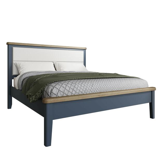 Sardinia 4'6 Bed Frame with Fabric Headboard and Low Footboard