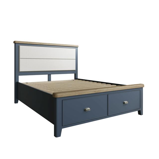 Sardinia 5' Bed Frame with Fabric Headboard and Drawer Footboard