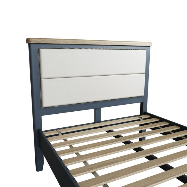 Sardinia 5' Bed Frame with Fabric Headboard and Low Footboard