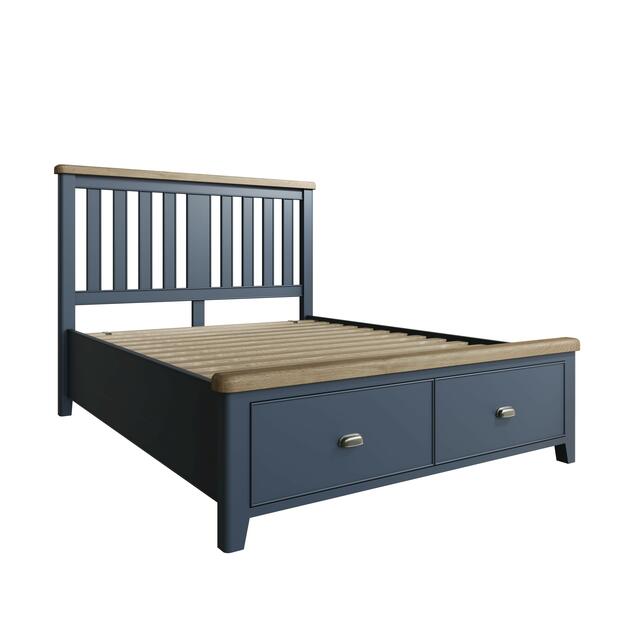 Sardinia 5' Bed Frame with Wooden Headboard and Drawer Footboard