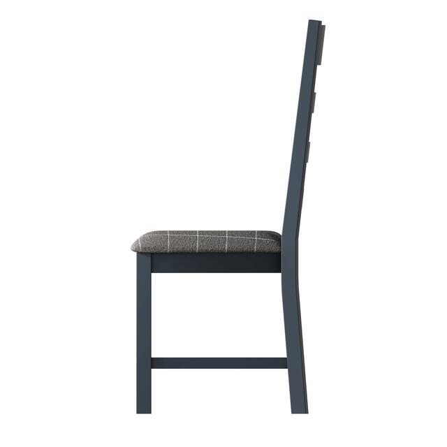 Sardinia Ladder Back Dining Chair with Fabric Seat - Grey Check