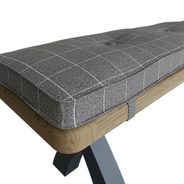 Sardinia Bench Cushion for 2.0m Bench Grey Check