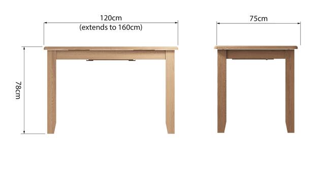 Rimini 1.2m Extending Dining Table
