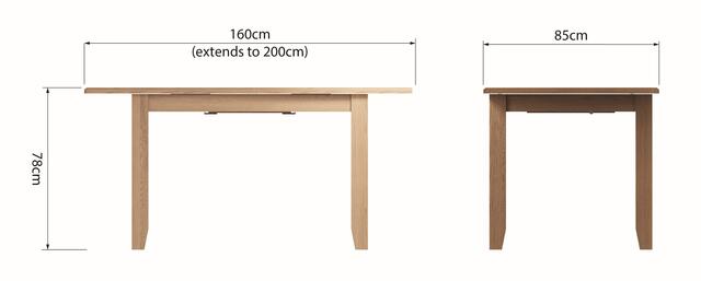 Rimini 1.6m Extending Dining Table Rimini 1.6m Extending Dining Table