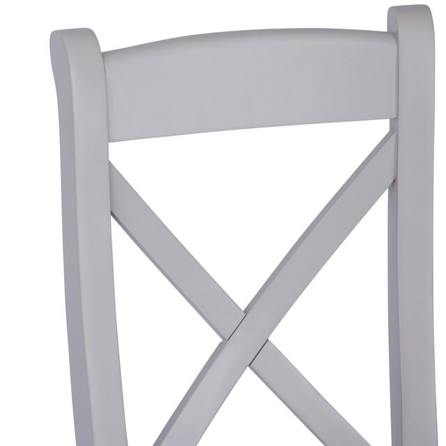 Venice Grey Cross Back Chair with Wooden Seat
