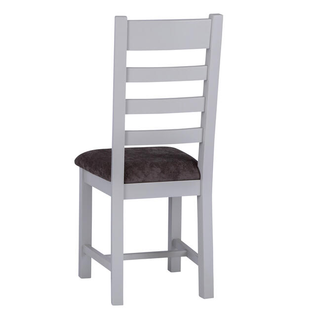 Venice Grey Ladder Back Chair with Fabric Seat
