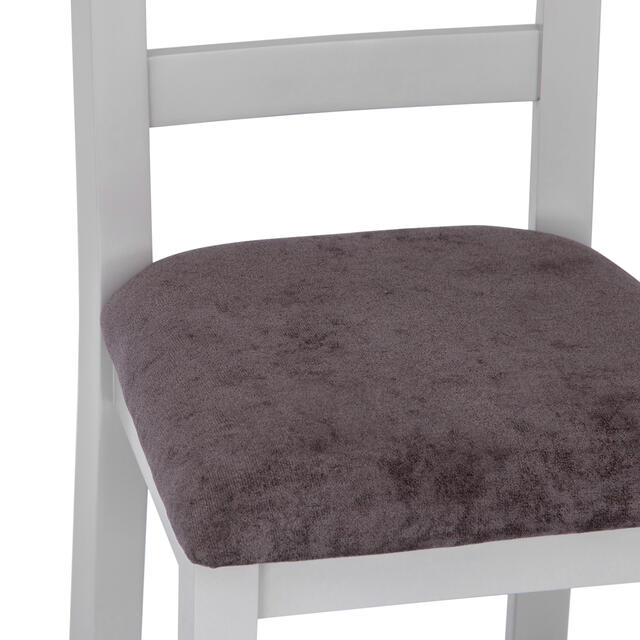 Venice Grey Ladder Back Chair with Fabric Seat