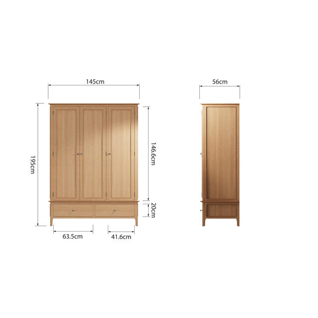 Amalfi Large 3 Door Wardrobe  Amalfi Large 3 Door Wardrobe