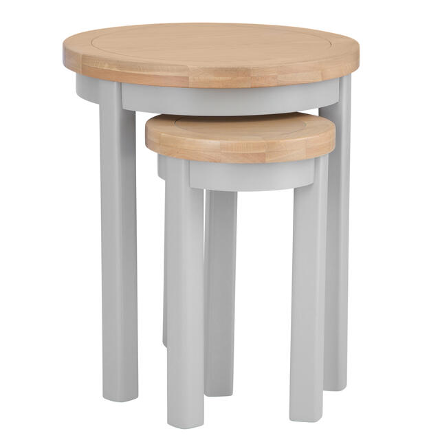 Venice Grey Round Nest of 2 Tables