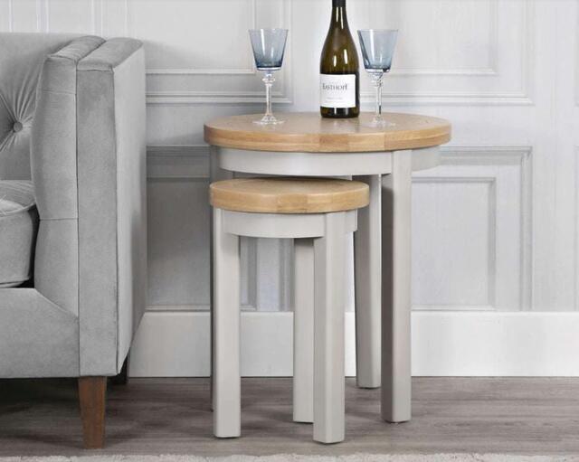 Venice Grey Round Nest of 2 Tables