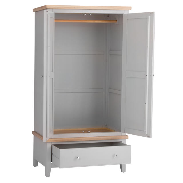 Venice Grey 2 Door Wardrobe Venice Grey 2 Door Wardrobe
