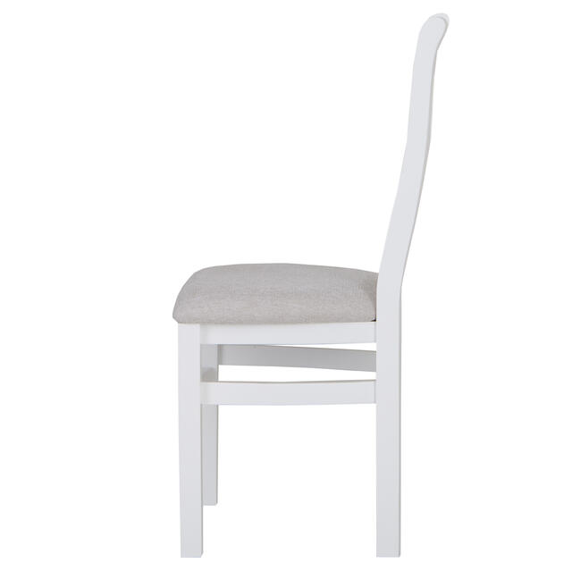 Venice White Cross Back Chair with Fabric Seat