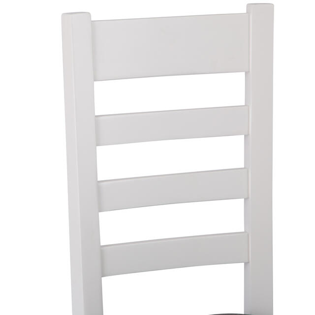 Venice White Ladder Back Chair with Fabric Seat
