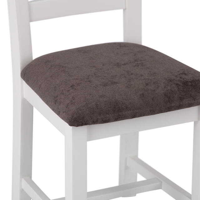 Venice White Ladder Back Chair with Fabric Seat