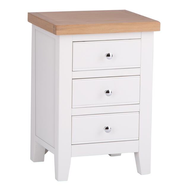 Venice White Large Bedside Cabinet