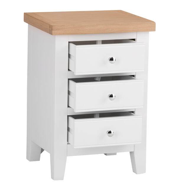 Venice White Large Bedside Cabinet