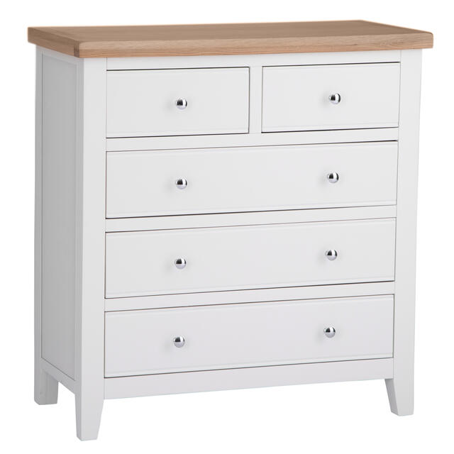 Venice White 2 over 3 Chest of Drawers