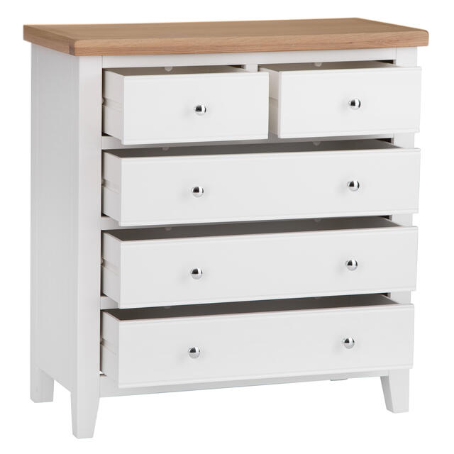 Venice White 2 over 3 Chest of Drawers