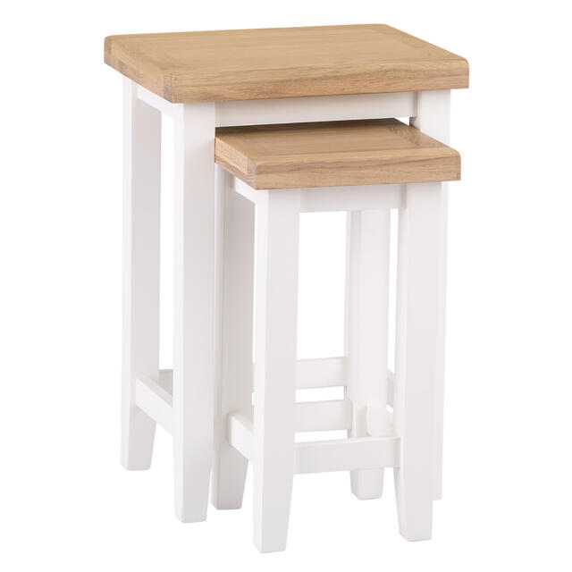 Venice White Nest of 2 Tables