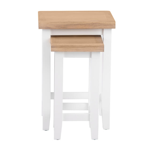 Venice White Nest of 2 Tables