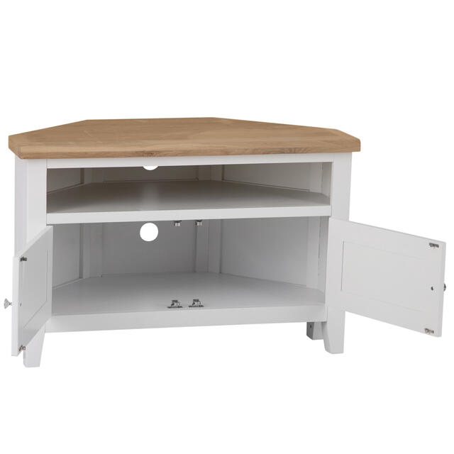 Venice White Corner TV Unit