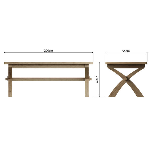 Sorrento 2m Cross Leg Fixed Table