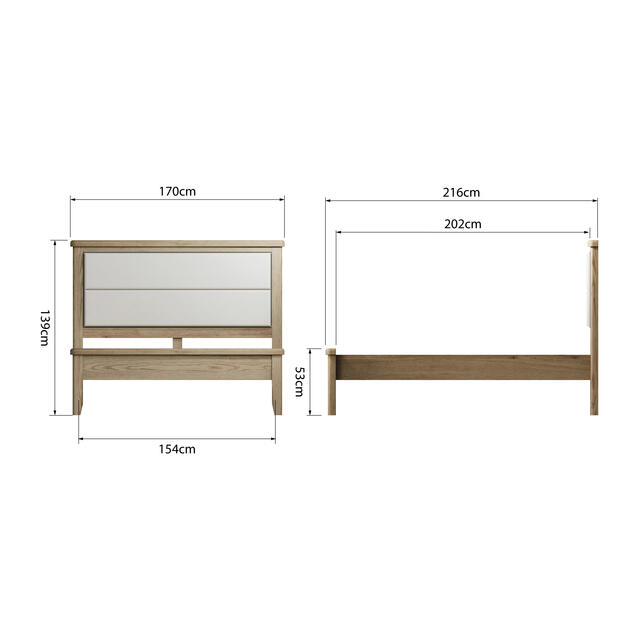 Sorrento 5' Bed with Fabric Headboard Sorrento 5' Bed with Fabric Headboard
