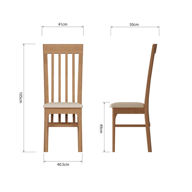 Amalfi Slat Back Chair with Fabric Seat Amalfi Slat Back Chair with Fabric Seat
